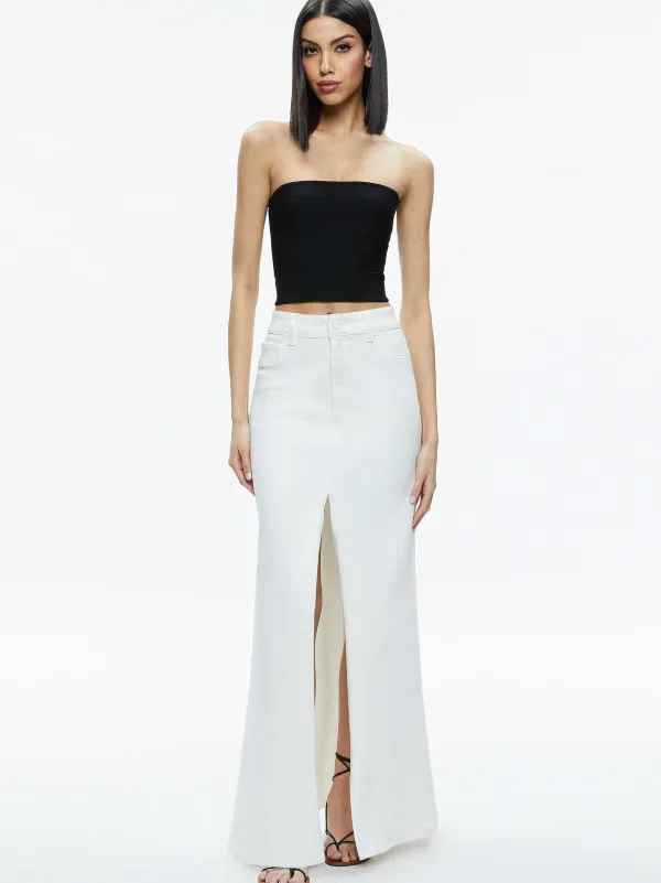 Women Alice and Olivia Rye High Rise Maxi Skirt