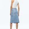 Women Alice and Olivia Rye Midi Denim Skirt