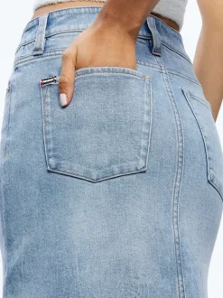 Women Alice and Olivia Rye Midi Denim Skirt