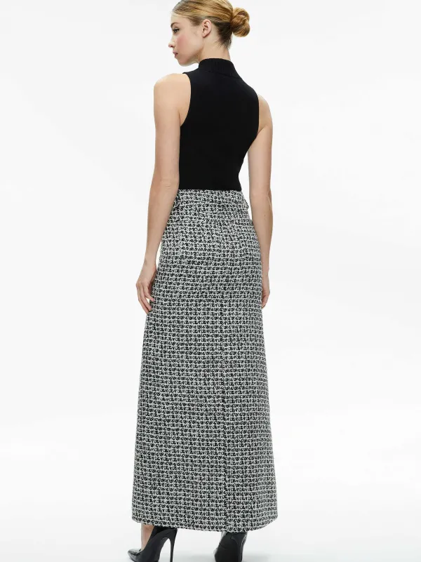 Women Alice and Olivia Rye Tweed Maxi Skirt