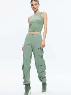 Women Alice and Olivia Shara Mid Rise Parachute Cargo Pants