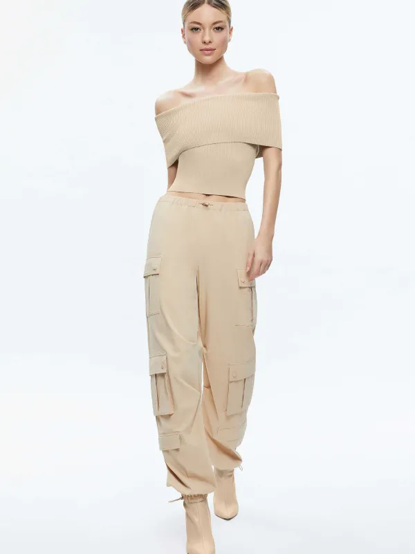 Women Alice and Olivia Shara Mid Rise Parachute Cargo Pants