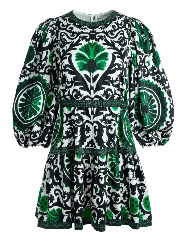 Women Alice and Olivia Shayla Pleated Sleeve Tiered Dress