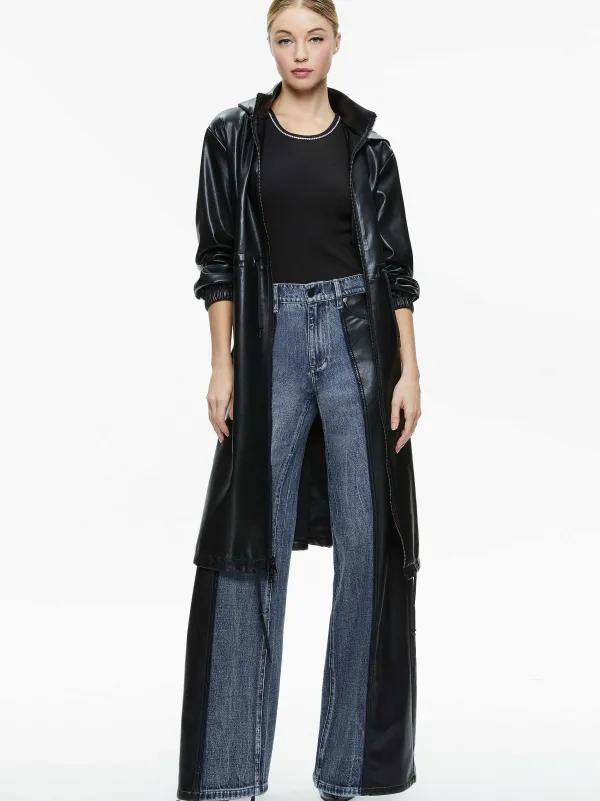 Women Alice and Olivia Simson Vegan Leather Windbreaker