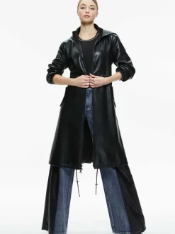 Women Alice and Olivia Simson Vegan Leather Windbreaker