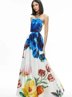 Women Alice and Olivia Stella Strapless Gown