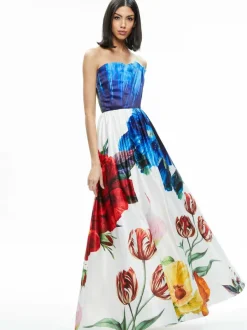 Women Alice and Olivia Stella Strapless Gown