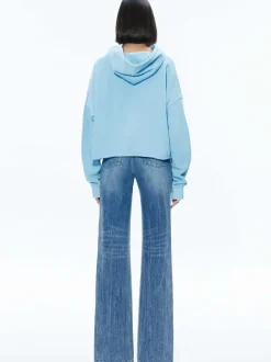 Women Alice and Olivia Sunny Boxy Cropped Hoodie
