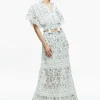 Women Alice and Olivia Tabitha Lace Button Front Cropped Blouse