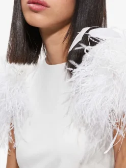 Women Alice and Olivia Tamica Feather Detail Top