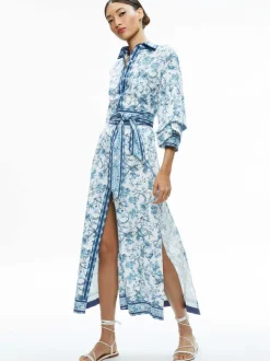 Women Alice and Olivia Tanika Button Down Maxi Dress