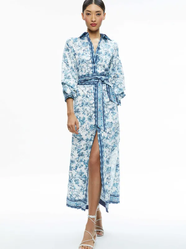 Women Alice and Olivia Tanika Button Down Maxi Dress