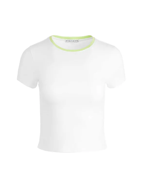 Women Alice and Olivia Tashia Ringer Baby Tee