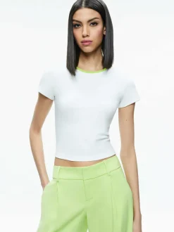 Women Alice and Olivia Tashia Ringer Baby Tee