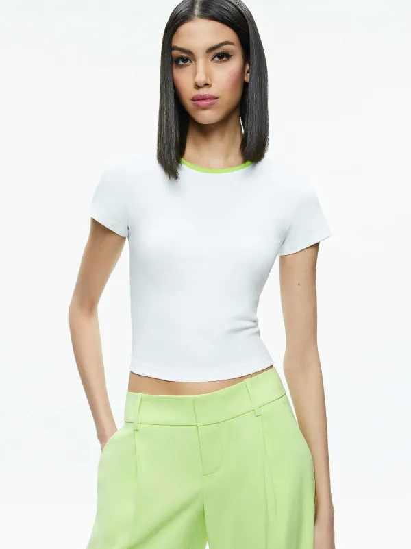 Women Alice and Olivia Tashia Ringer Baby Tee