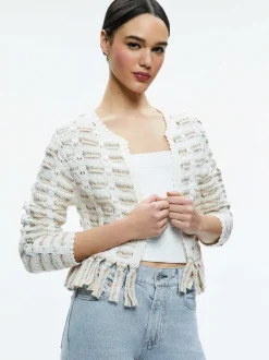 Women Alice and Olivia Tawna Ribbon Cardigan