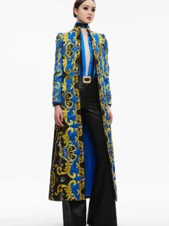Women Alice and Olivia Thomas Embroidered Maxi Coat