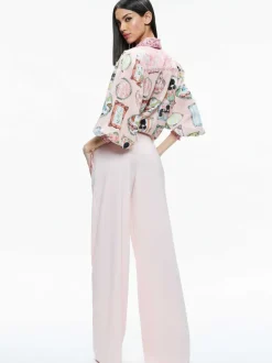 Women Alice and Olivia Tiffie Staceface Drama Sleeve Blouse