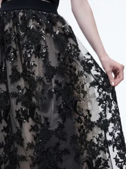 Women Alice and Olivia Tina Embellished Gown Skirt