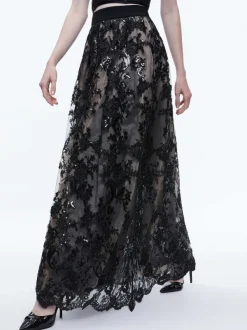Women Alice and Olivia Tina Embellished Gown Skirt