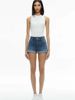 Women Alice and Olivia Trish Low Rise Baggy Short With Raw Hem