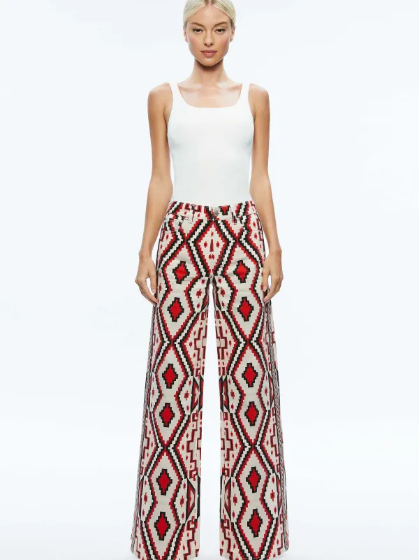 Women Alice and Olivia Trish Mid Rise Baggy Jean