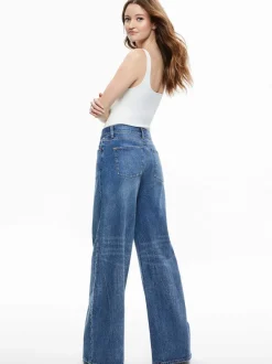 Women Alice and Olivia Trish Mid Rise Baggy Jean