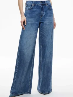 Women Alice and Olivia Trish Mid Rise Baggy Jean