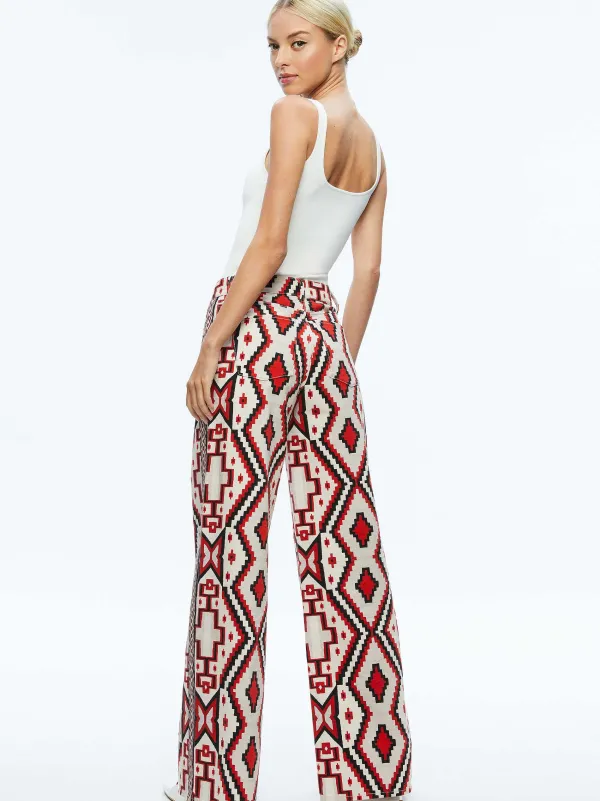 Women Alice and Olivia Trish Mid Rise Baggy Jean
