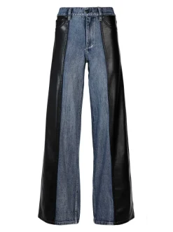 Women Alice and Olivia Trish Vegan Leather Baggy Jean