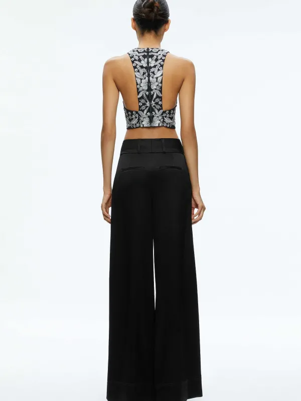 Women Alice and Olivia Tru Racer Back Fitted Crop Top