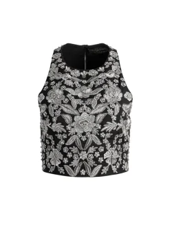 Women Alice and Olivia Tru Racer Back Fitted Crop Top