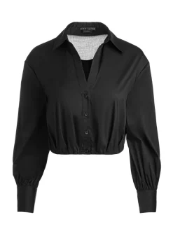 Women Alice and Olivia Trudy Cropped Button Down