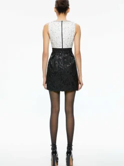 Women Alice and Olivia True Embellished Bodice Mini Dress