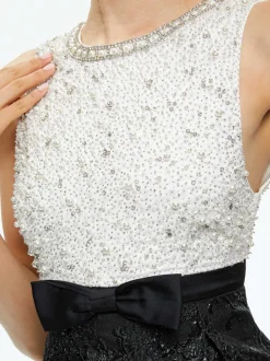 Women Alice and Olivia True Embellished Bodice Mini Dress