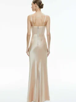 Women Alice and Olivia Valentina Draped Corset Maxi Dress