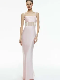 Women Alice and Olivia Valentina Draped Corset Maxi Dress