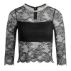 Women Alice and Olivia Vanita Embellished Neck Lace Crop Top