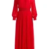 Women Alice and Olivia Vernia Blouson Sleeve Pleated Maxi Dress