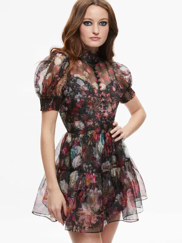 Women Alice and Olivia Vernita Puff Sleeve Mini Dress