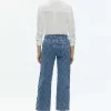 Women Alice and Olivia Weezy Quilted Embellished Cropped Mid Rise Jean
