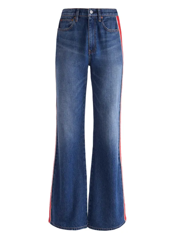 Women Alice and Olivia Weezy Side Stripe Jean