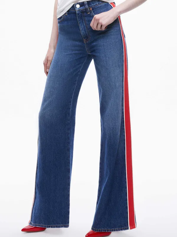 Women Alice and Olivia Weezy Side Stripe Jean