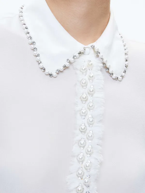 Women Alice and Olivia Willa Embellished Placket Top