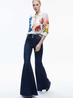 Women Alice and Olivia Willa Placket Top