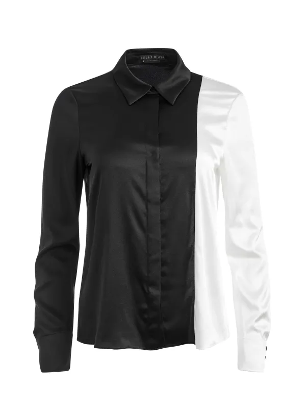 Women Alice and Olivia Willa Placket Top