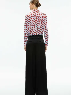 Women Alice and Olivia Willa Placket Top With Piping