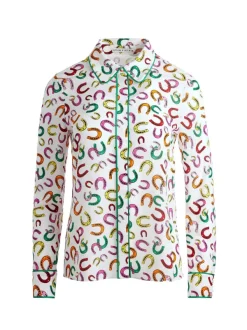 Women Alice and Olivia Willa Placket Top With Piping