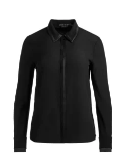 Women Alice and Olivia Willa Relaxed Placket Top With Piping Detail