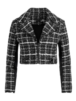 Women Alice and Olivia Yardley Cropped Fray Hem Jacket
